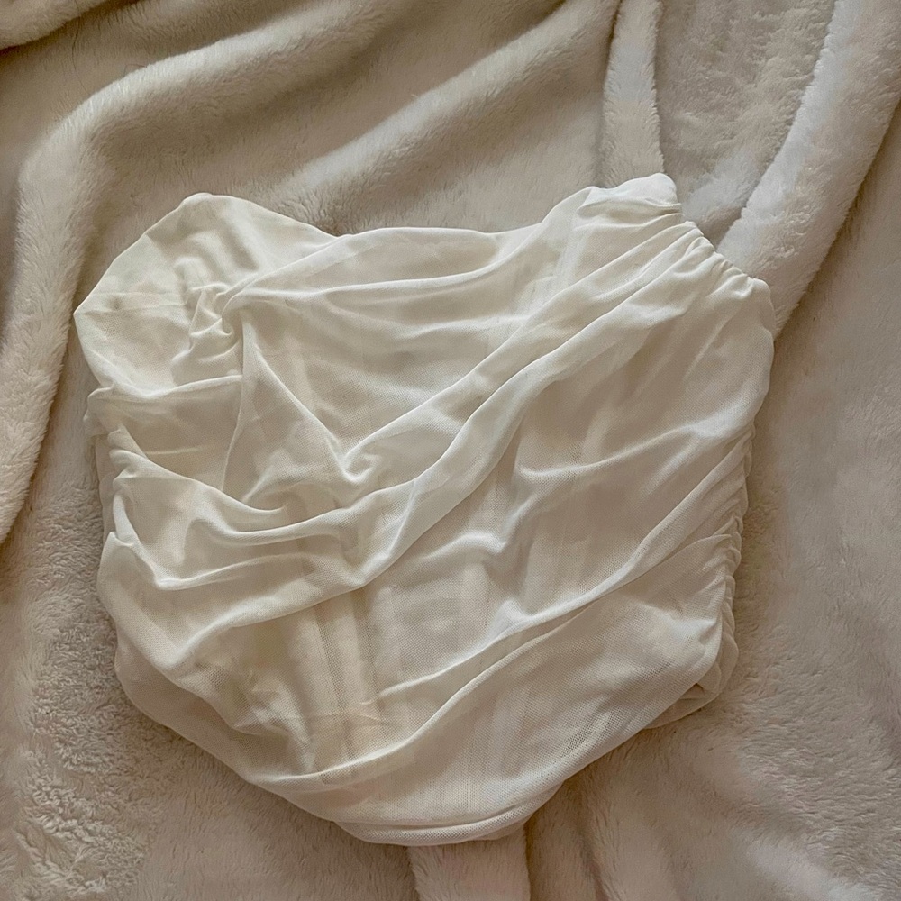 White strapless corset top